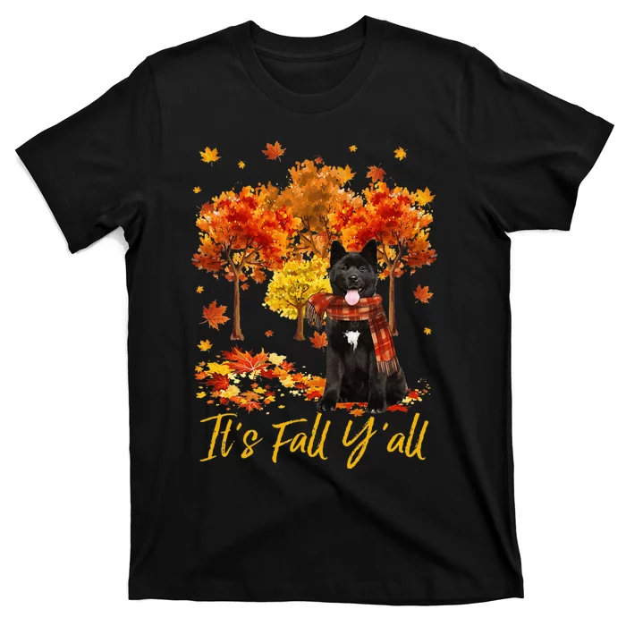 ItS Fall YAll Akita Dog Tree Pumpkin Fall Autumn T-Shirt