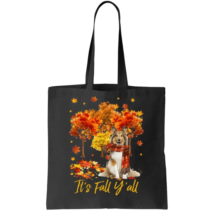 ItS Fall YAll Sheltie Dog Tree Pumpkin Fall Autumn Tote Bag