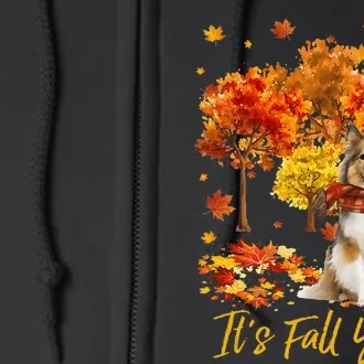 ItS Fall YAll Sheltie Dog Tree Pumpkin Fall Autumn Full Zip Hoodie