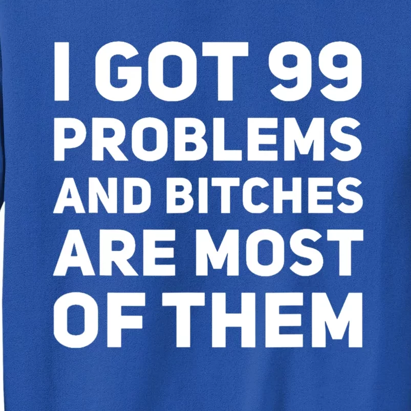 I Got 99 Problems And Bitches Are Most Of Them Funny Print Tall Sweatshirt