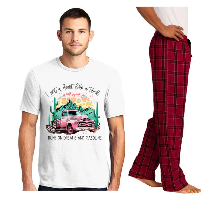 I Got A Heart Like A Truck Western Sunset Cow Farm Pajama Set