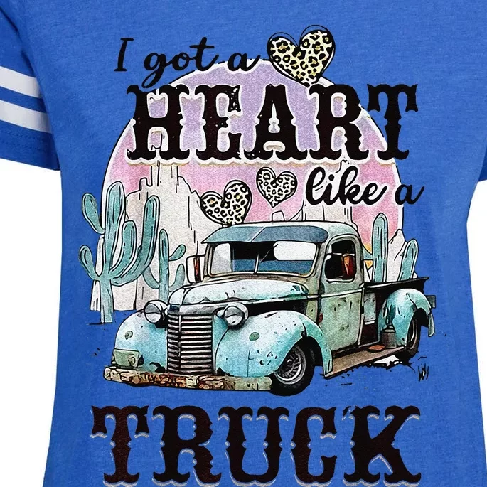 I Got A Heart Like A Truck Runs On Dreams Enza Ladies Jersey Football T-Shirt