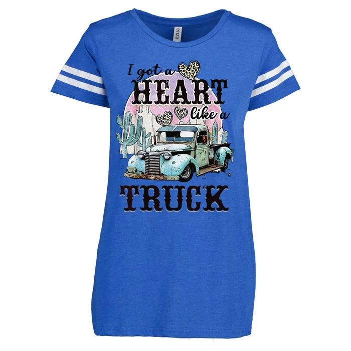 I Got A Heart Like A Truck Runs On Dreams Enza Ladies Jersey Football T-Shirt