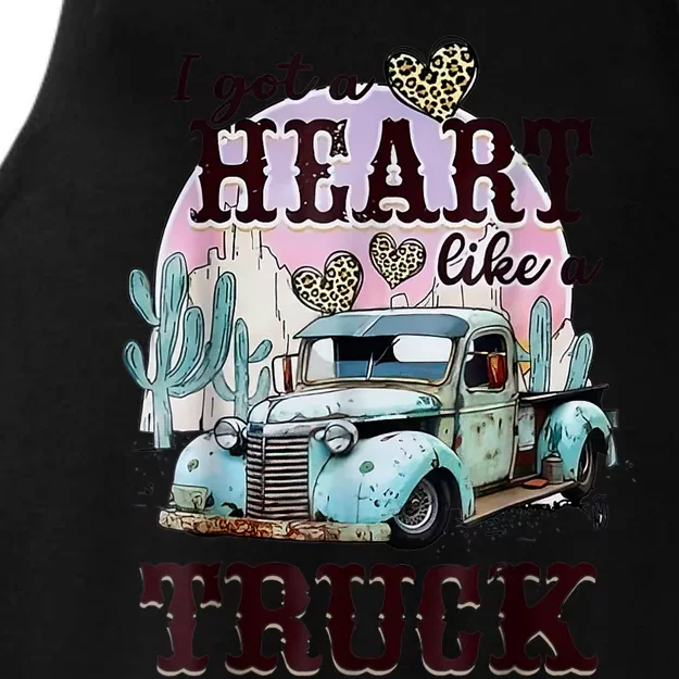 I Got A Heart Like A Truck Runs On Dreams Ladies Tri-Blend Wicking Tank