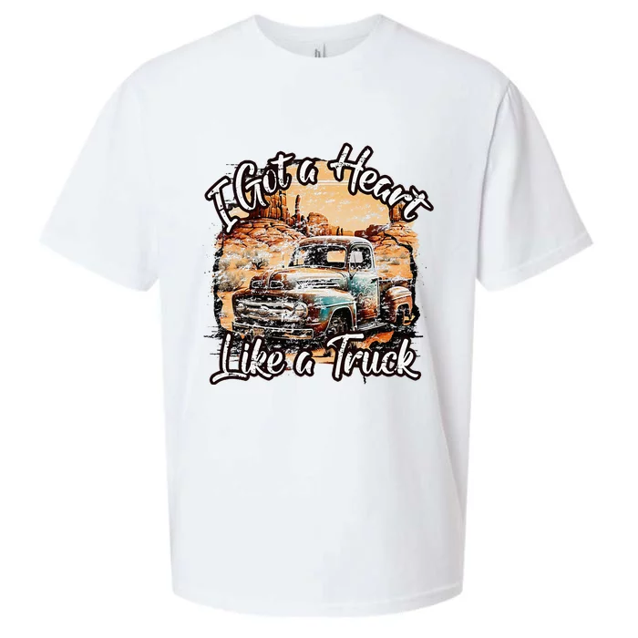 I Got A Heart Like A Truck Country Old Rusty Truck Sueded Cloud Jersey T-Shirt