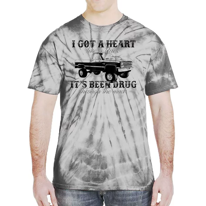 I Got A Heart Like A Truck Western Sunset Cowgirl Farm Tie-Dye T-Shirt