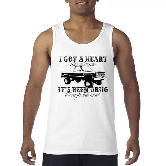 I Got A Heart Like A Truck Western Sunset Cowgirl Farm Tank Top