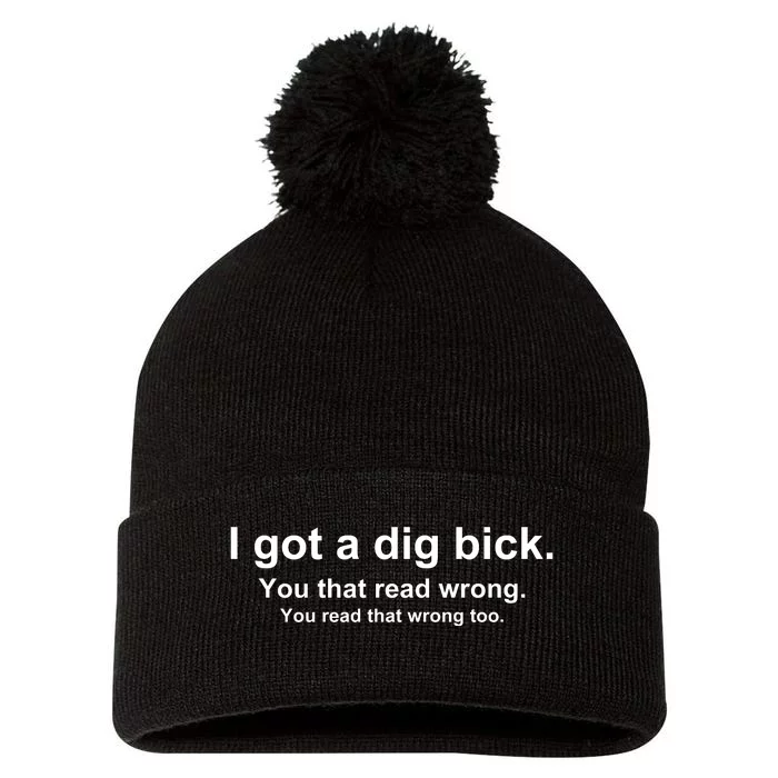 I Got A Dig Bick You That Read Wrong Pom Pom 12in Knit Beanie