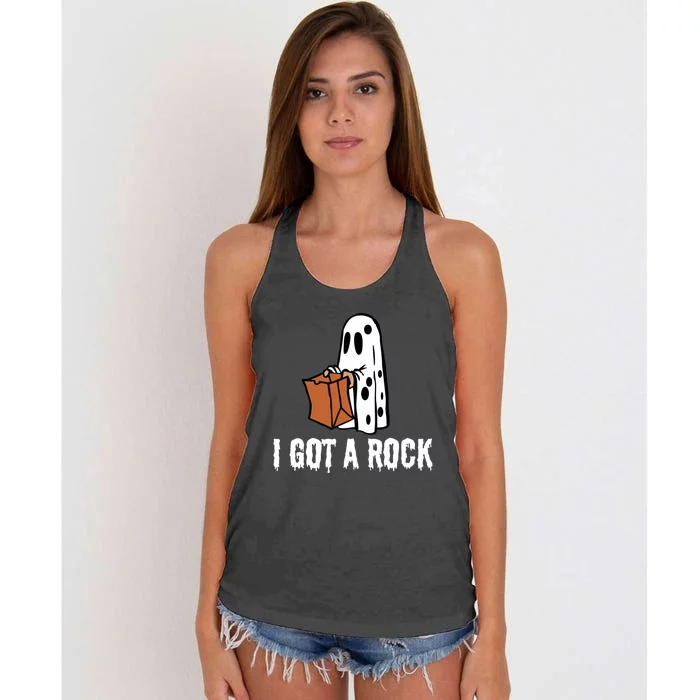 I Got A Rock Halloween Women's Knotted Racerback Tank