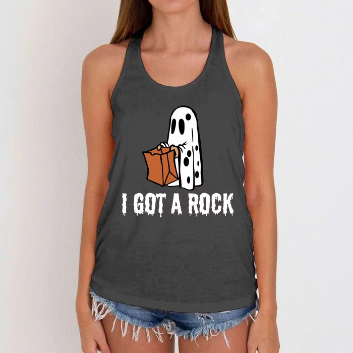 I Got A Rock Halloween Women's Knotted Racerback Tank