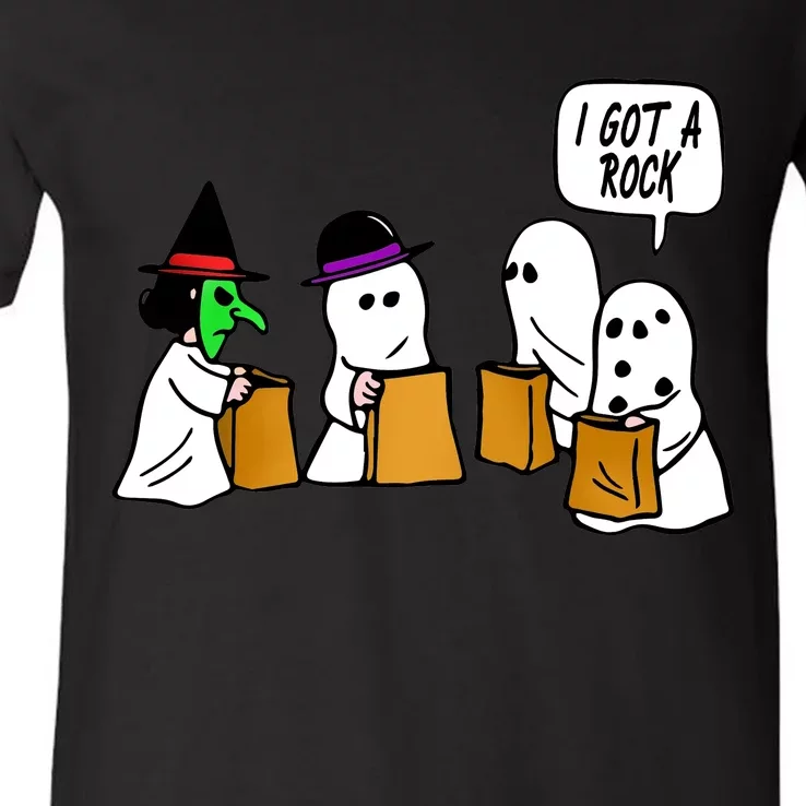 I Got A Rock Halloween Trick Or Treat V-Neck T-Shirt