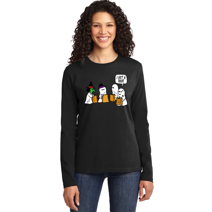 I Got A Rock Halloween Trick Or Treat Ladies Long Sleeve Shirt