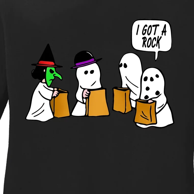 I Got A Rock Halloween Trick Or Treat Ladies Long Sleeve Shirt