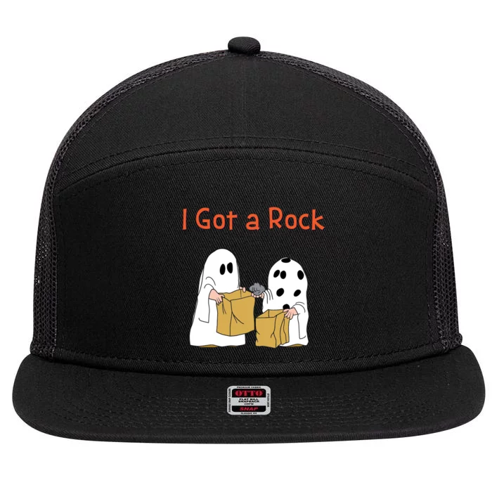 I Got A Rock Lazy Day Halloween Costume Funny Trick Or Treat 7 Panel Mesh Trucker Snapback Hat