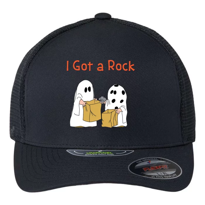 I Got A Rock Lazy Day Halloween Costume Funny Trick Or Treat Flexfit Unipanel Trucker Cap