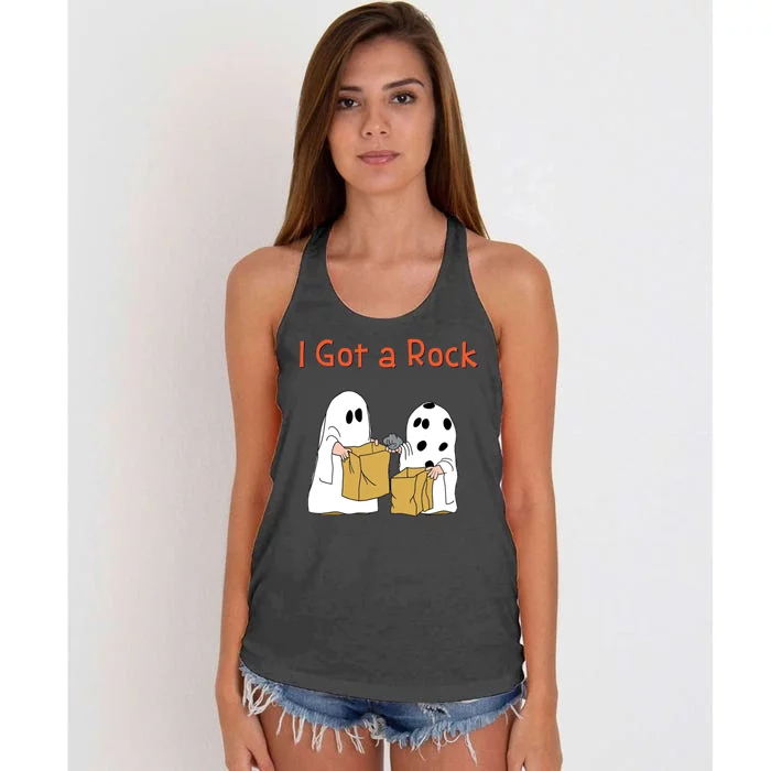 I Got A Rock Lazy Day Halloween Costume Funny Trick Or Treat Women's Knotted Racerback Tank