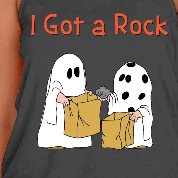 I Got A Rock Lazy Day Halloween Costume Funny Trick Or Treat Women's Knotted Racerback Tank