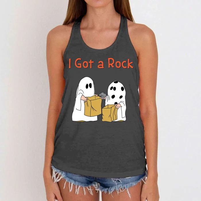 I Got A Rock Lazy Day Halloween Costume Funny Trick Or Treat Women's Knotted Racerback Tank