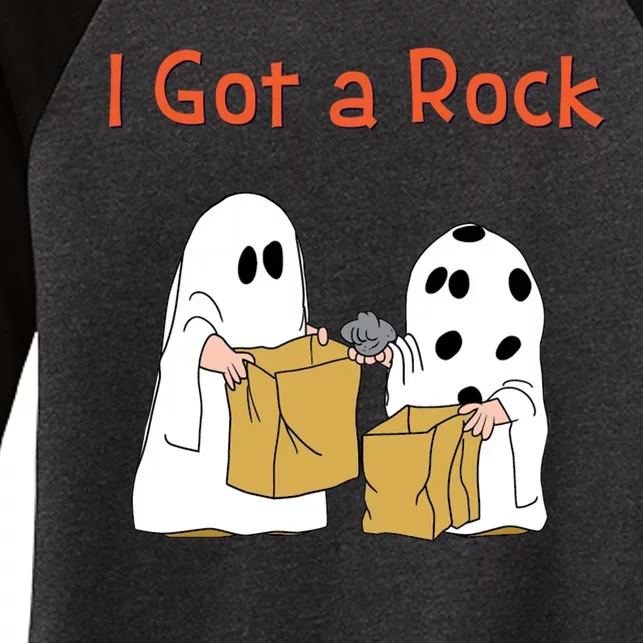 I Got A Rock Lazy Day Halloween Costume Funny Trick Or Treat Women's Tri-Blend 3/4-Sleeve Raglan Shirt