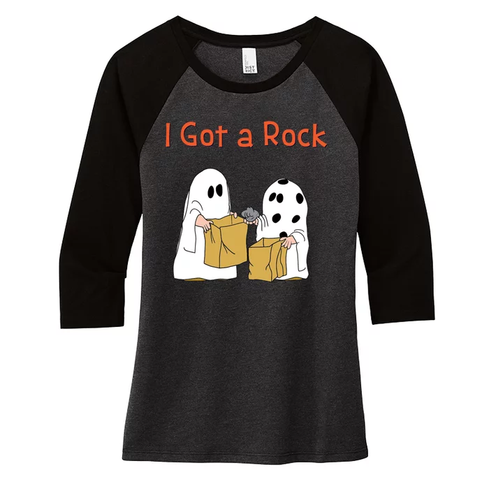 I Got A Rock Lazy Day Halloween Costume Funny Trick Or Treat Women's Tri-Blend 3/4-Sleeve Raglan Shirt