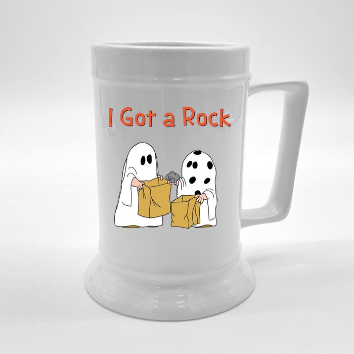 I Got A Rock Lazy Day Halloween Costume Funny Trick Or Treat Front & Back Beer Stein