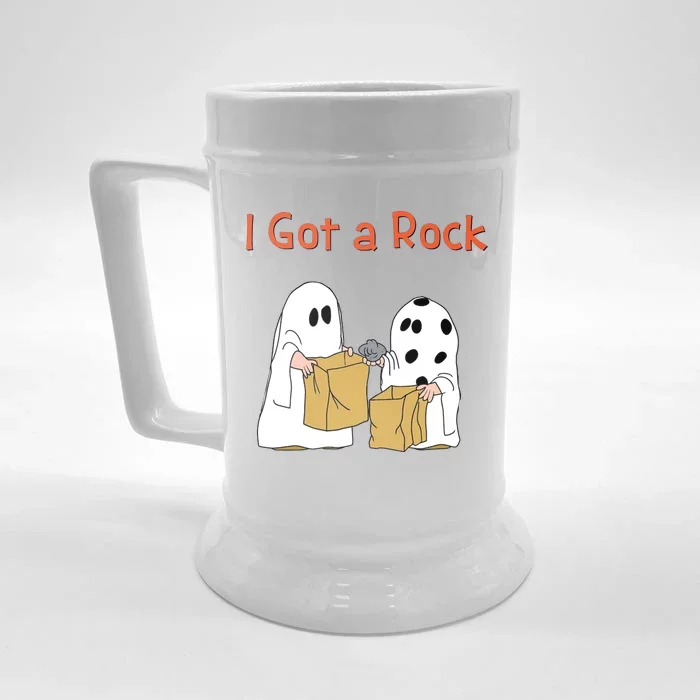 I Got A Rock Lazy Day Halloween Costume Funny Trick Or Treat Front & Back Beer Stein