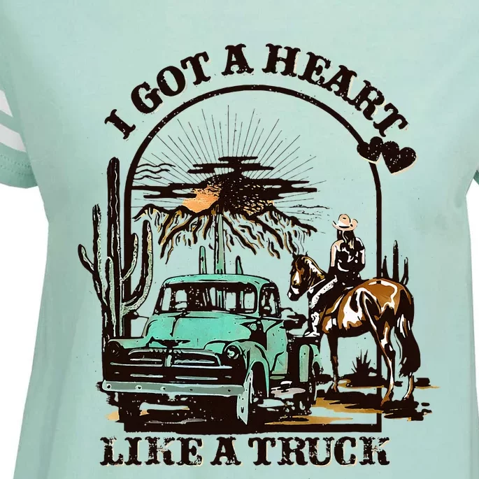 I Got A Heart Like A Truck Western Country Enza Ladies Jersey Football T-Shirt