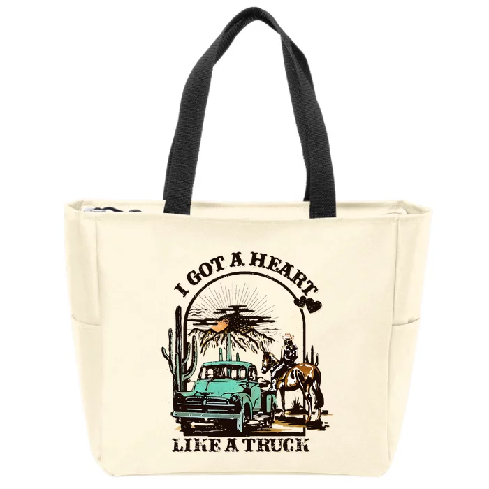 I Got A Heart Like A Truck Western Country Zip Tote Bag