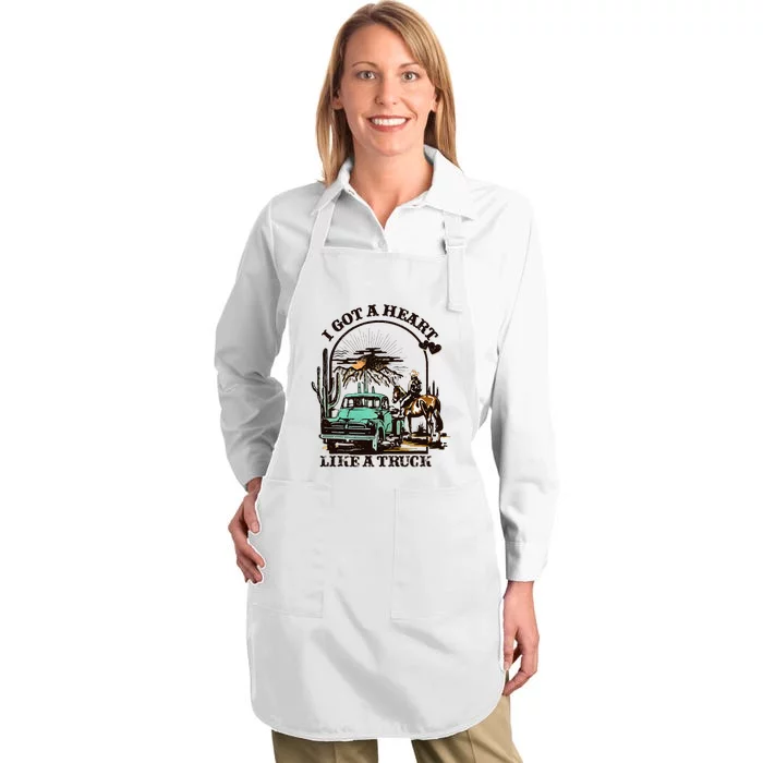 I Got A Heart Like A Truck Western Country Full-Length Apron With Pocket