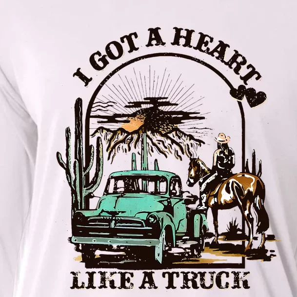 I Got A Heart Like A Truck Western Country Cooling Performance Long Sleeve Crew