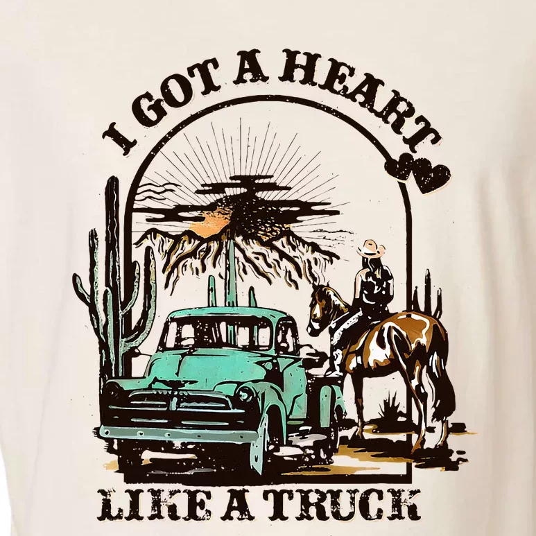 I Got A Heart Like A Truck Western Country Music Cowboy Garment-Dyed Women's Muscle Tee