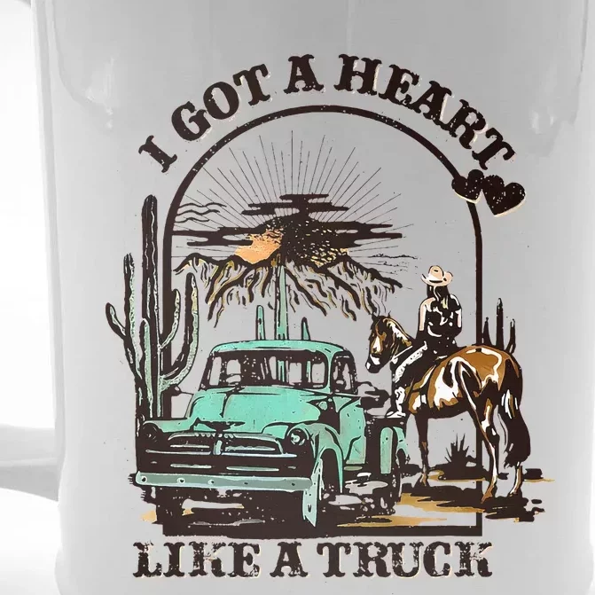 I Got A Heart Like A Truck Western Country Music Cowboy Front & Back Beer Stein