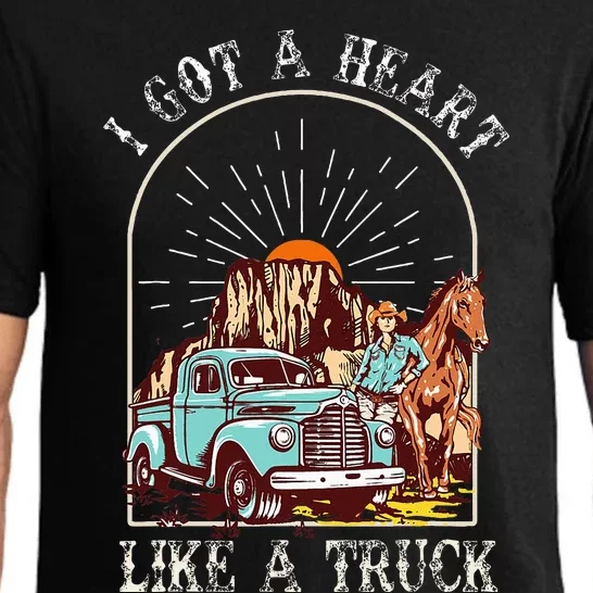 I Got A Heart Like A Truck Western Country Music Cowgirl Pajama Set