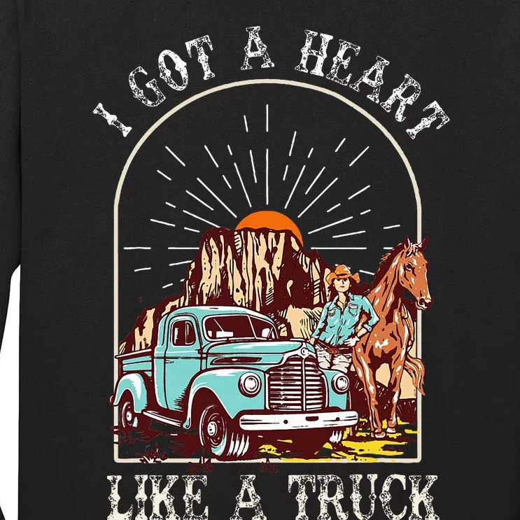 I Got A Heart Like A Truck Western Country Music Cowgirl Tall Long Sleeve T-Shirt