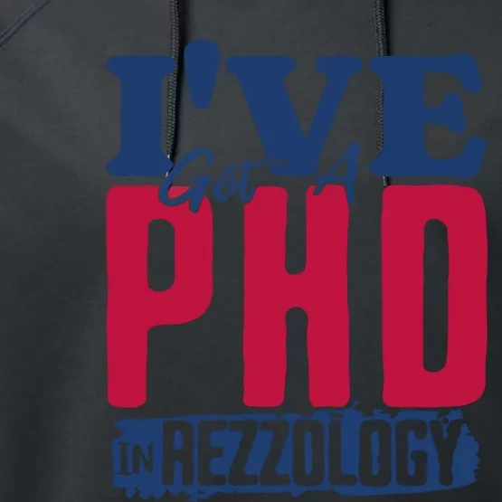 IVe Got A Phd In Rizzology Funny Rizz Quote Performance Fleece Hoodie