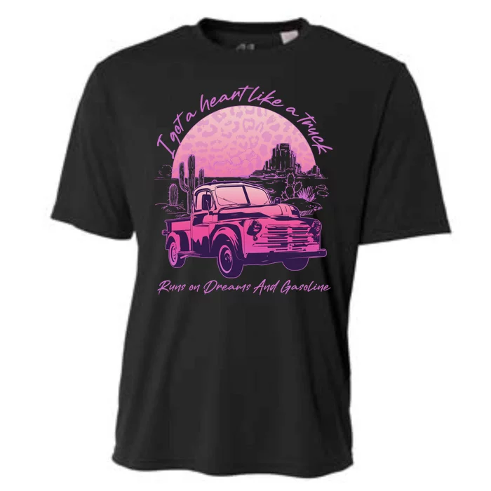 I Got A Heart Like A Truck Runs On Dreams And Gasoline Cooling Performance Crew T-Shirt