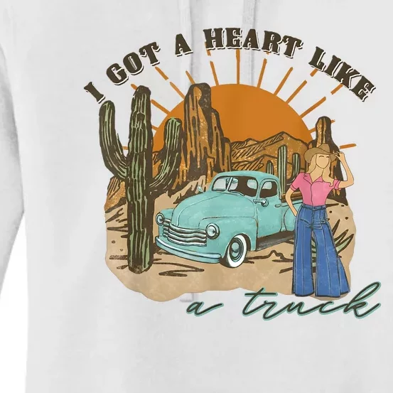 I Got A Heart Like A Truck Western Boho Sunset Girl Desert Women's Pullover Hoodie