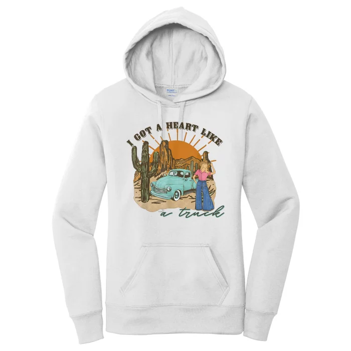 I Got A Heart Like A Truck Western Boho Sunset Girl Desert Women's Pullover Hoodie