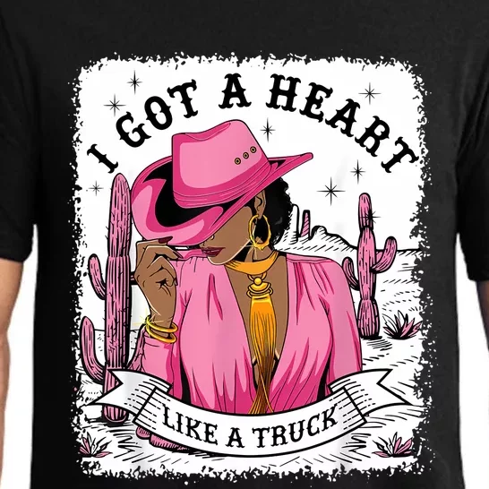 I Got A Heart Like A Truck Western Black Cowgirl African Pajama Set