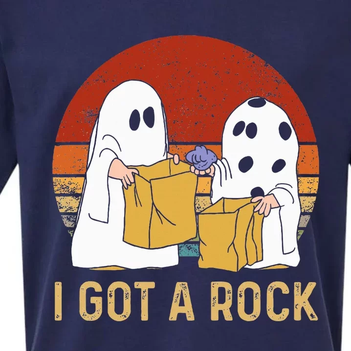 I Got A Rock Halloween Trick Or Treat Ghost Sueded Cloud Jersey T-Shirt