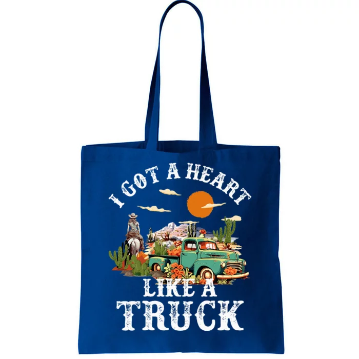 I Got A Heart Like A Truck Vintage Western Sunset Cowgirl Tote Bag