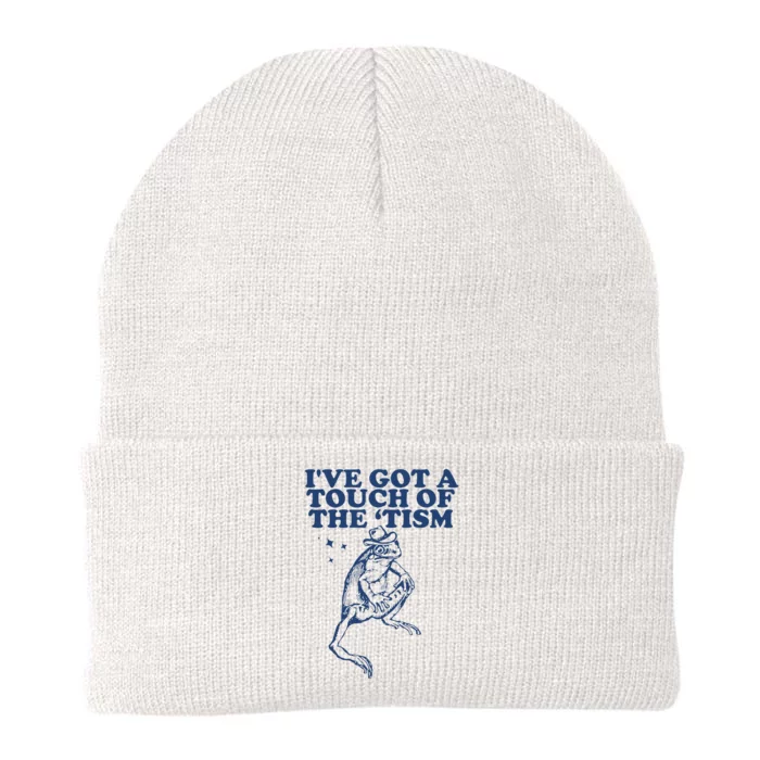 IVe Got A Touch Of The Tism Vintage Retro Funny Frog Knit Cap Winter Beanie