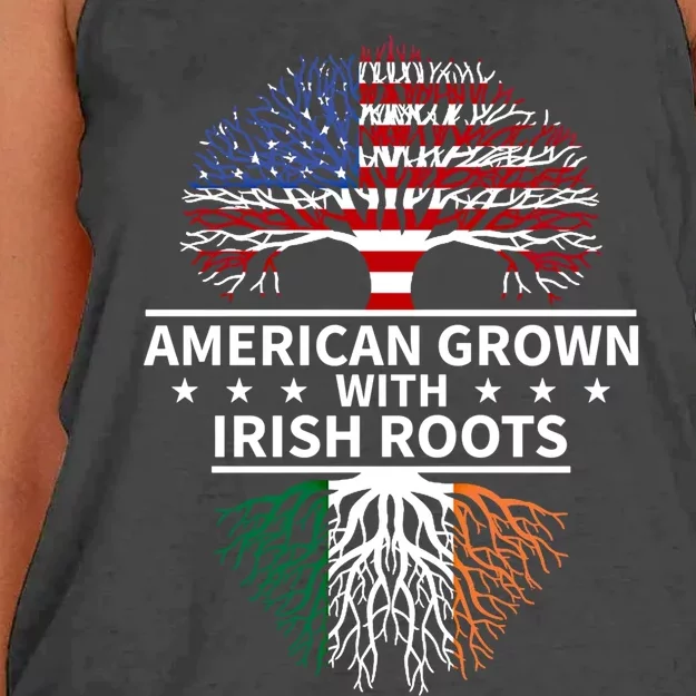 Ireland Gift American Grown Irish Roots Great Gift Women's Knotted Racerback Tank