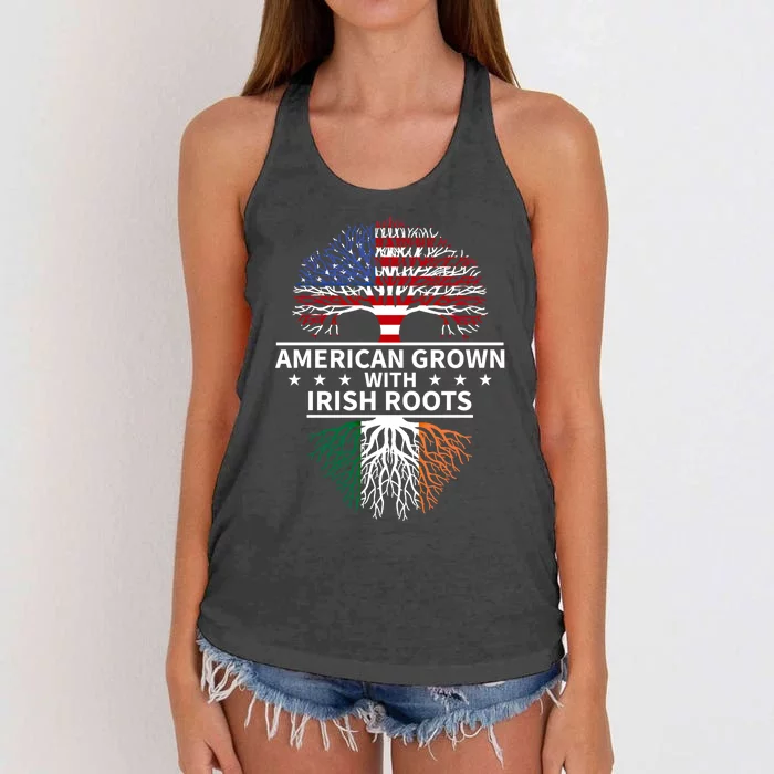 Ireland Gift American Grown Irish Roots Great Gift Women's Knotted Racerback Tank