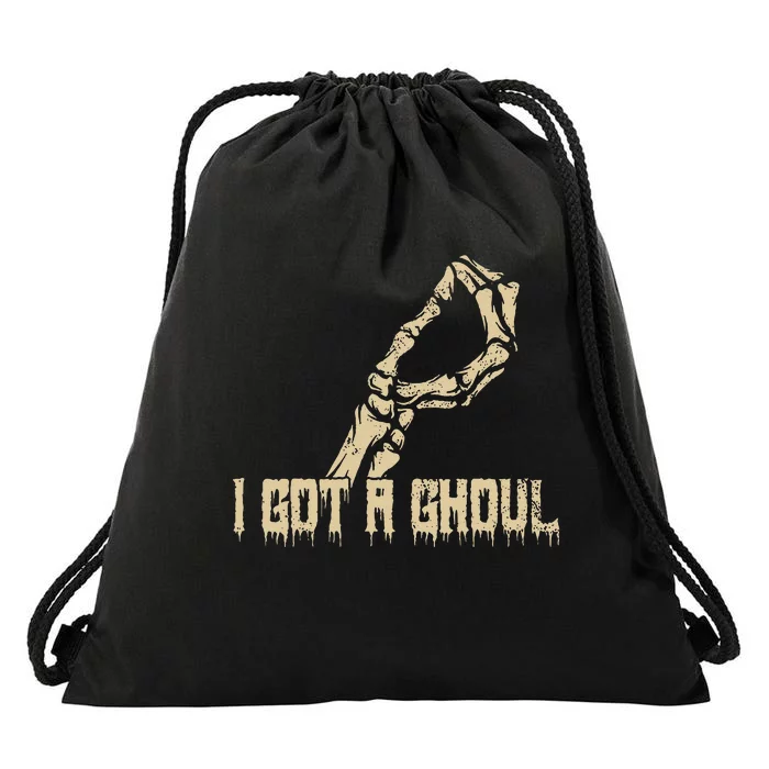 I Got A Ghoul Funny Skeleton Hand Drawstring Bag