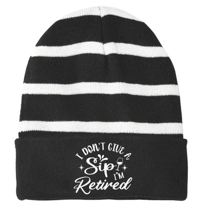 IDont Give AZip Striped Beanie with Solid Band