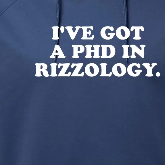 Ive Got A Phd In Rizzology Performance Fleece Hoodie