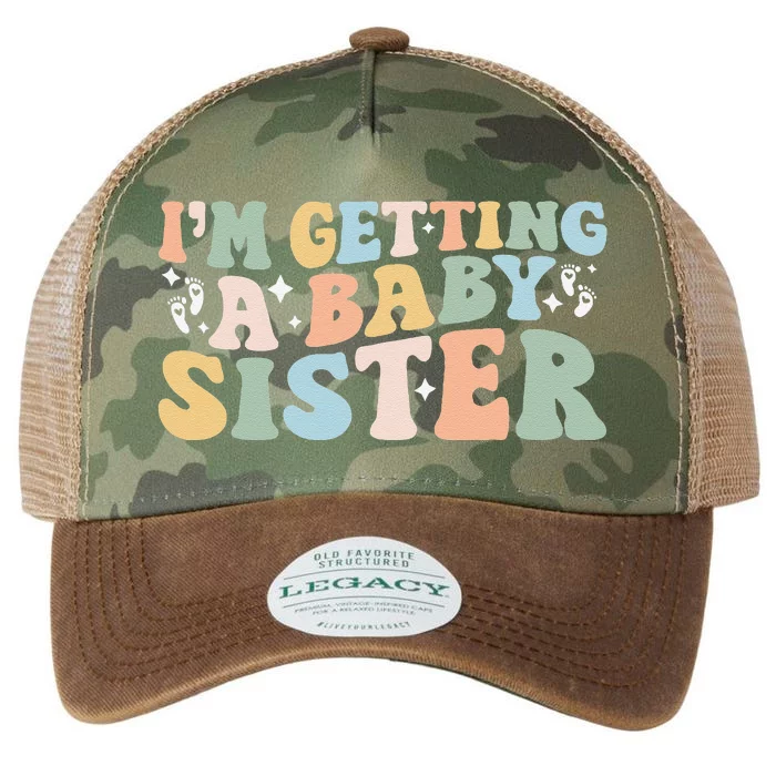 IM Getting A Baby Sister Baby Announcement Gender Reveal Legacy Tie Dye Trucker Hat