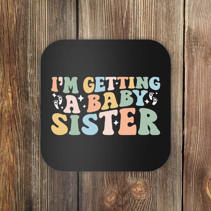 IM Getting A Baby Sister Baby Announcement Gender Reveal Coaster