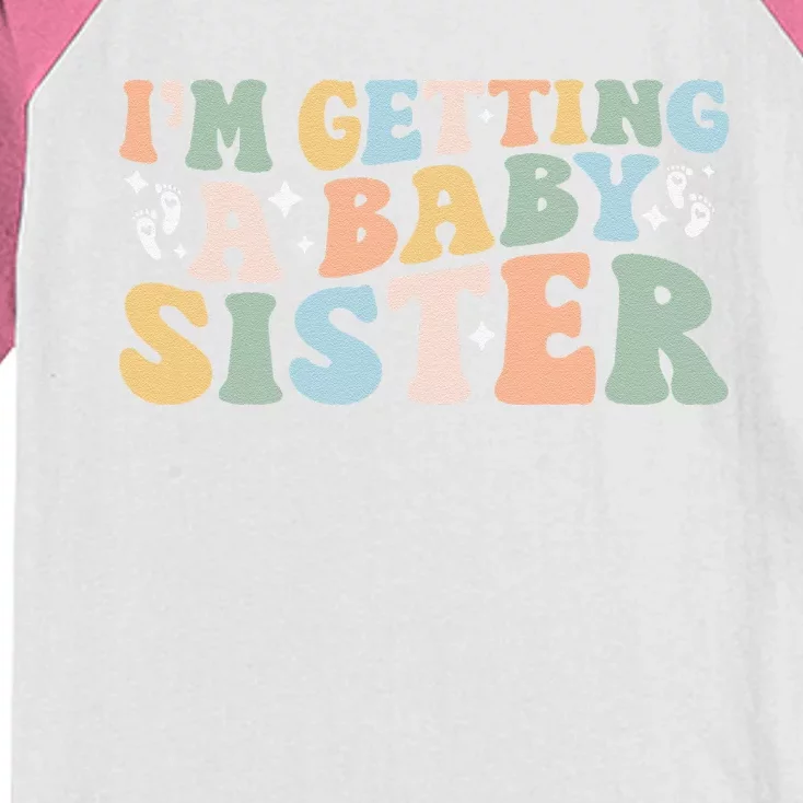 IM Getting A Baby Sister Baby Announcement Gender Reveal Kids Colorblock Raglan Jersey